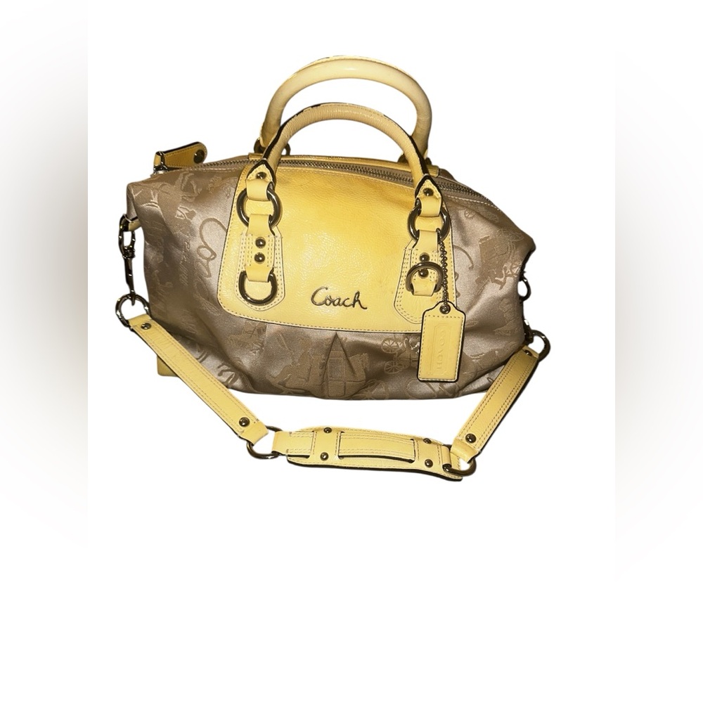 Coach Yellow and Tan Satchel
